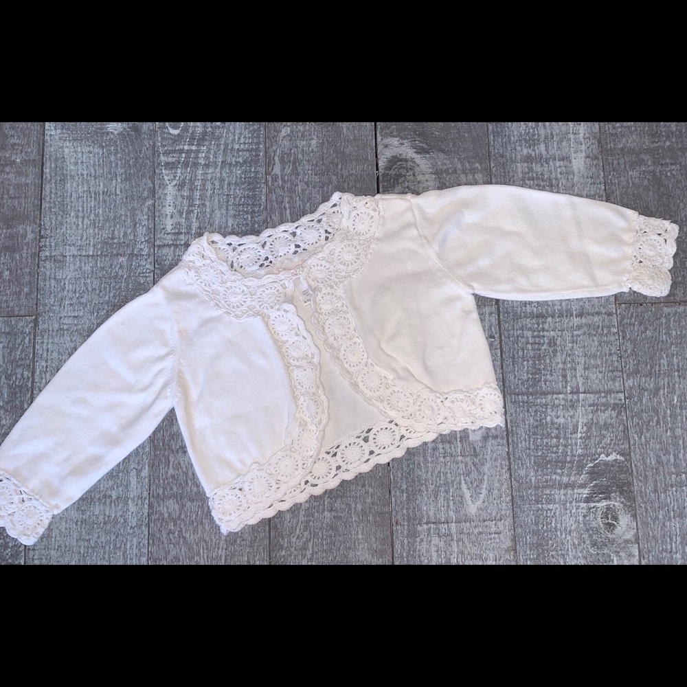 Janie and Jack Crocheted Cotton Sweater